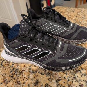 Adidas Mens Nova Run EE9265 Black running shoes size 12